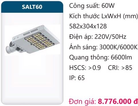  ĐÈN ĐƯỜNG LED 60W DUHAL SALT60 