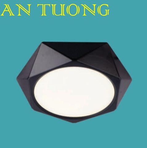  đèn led ốp trần ban công 12w lục giác, ốp nổi ban công lục giác 12w ánh sáng 3 màu, 3 chế độ, đổi màu - đen 