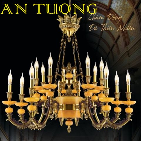  đèn chùm đồng trang trí phòng khách cổ điển, biệt thự cổ điển, tân cổ điển 011 