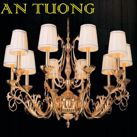  đèn chùm đồng trang trí phòng khách cổ điển, biệt thự cổ điển, tân cổ điển 019 