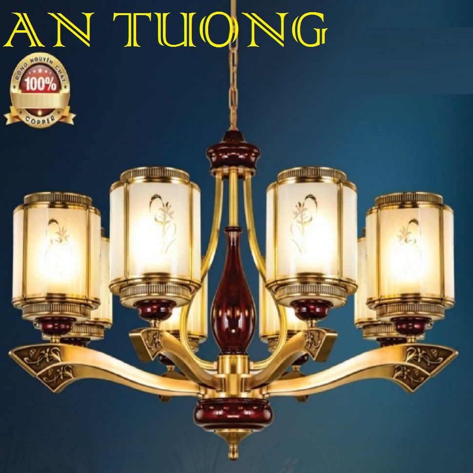 đèn chùm đồng trang trí phòng khách cổ điển, biệt thự cổ điển, tân cổ điển 042