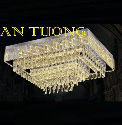  đèn mâm ốp trần pha lê led trang trí  kích thước lớn dài 700mm x rộng 500mm - 01 