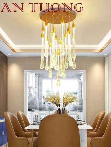  đèn thả pha lê led trang trí phòng khách đẹp, hiện đại - đèn thả trang trí căn hộ chung cư 028 