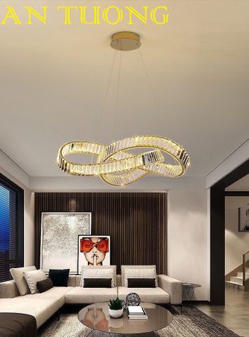  đèn chùm pha lê led trang trí phòng khách đẹp, hiện đại - đèn chùm trang trí căn hộ chung cư 