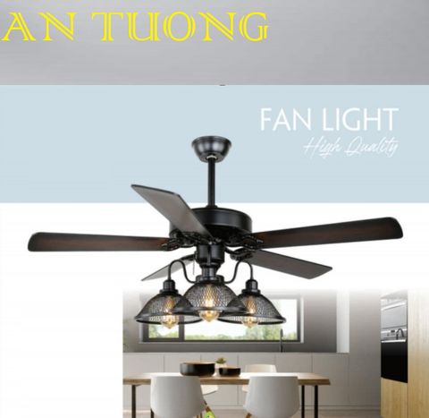  quạt trần đèn cánh gỗ 5 cánh phong cách cổ, cổ điển, cổ xưa 02 indochine 