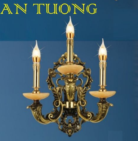  đèn tường đồng nến cổ điển trang trí cổ điển gắn tường cầu thang, lối đi hành lang cầu thang nhà cổ điển, biệt thự cổ điển 01 