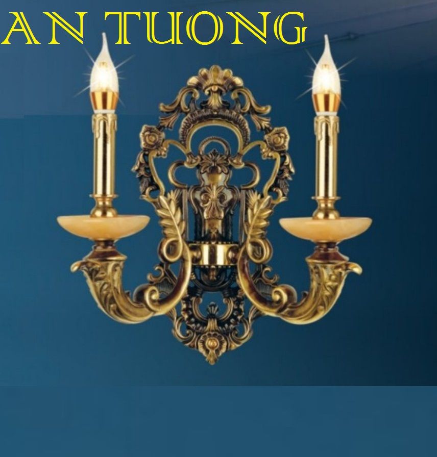 đèn tường đồng nến cổ điển trang trí cổ điển gắn tường cầu thang, lối đi hành lang cầu thang nhà cổ điển, biệt thự cổ điển 02