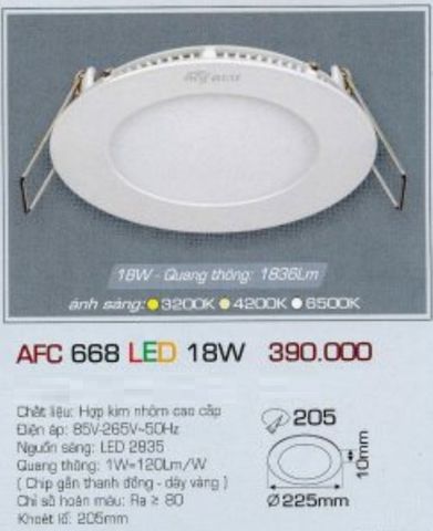  ĐÈN LED DOWNLIGHT ÂM TRẦN ANFACO 18W AFC668 / AFC 668 