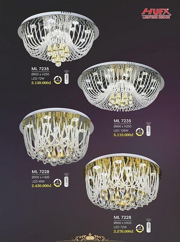  Đèn chùm mâm pha lê led ốp trần trang trí phòng khách hufa ML7235 - ML 7228 