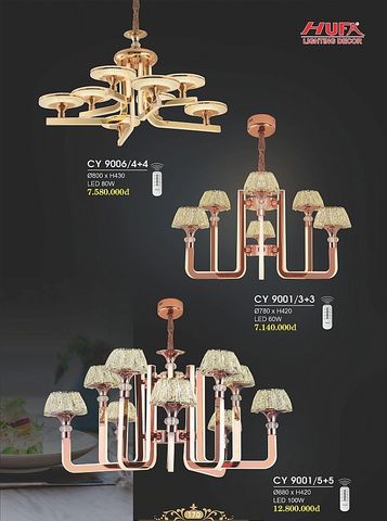  đèn chùm phòng khách hufa CY 9006/4+4 – CY 9001/3+3 – CY 9001/5+5 