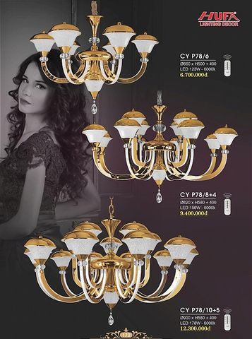  đèn chùm phòng khách hufa CY P78/6 – CY P78/8+4 – CY P78/10+5 