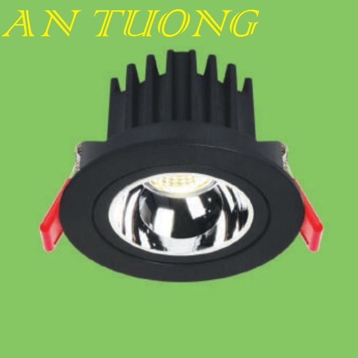 đèn led âm trần chiếu điểm 10w, viền đen, thân đen, vỏ đen