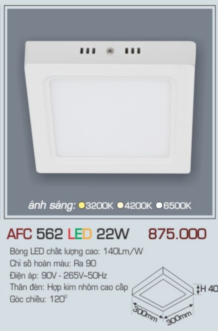 Đèn led ốp trần anfaco afc 562 led 22w