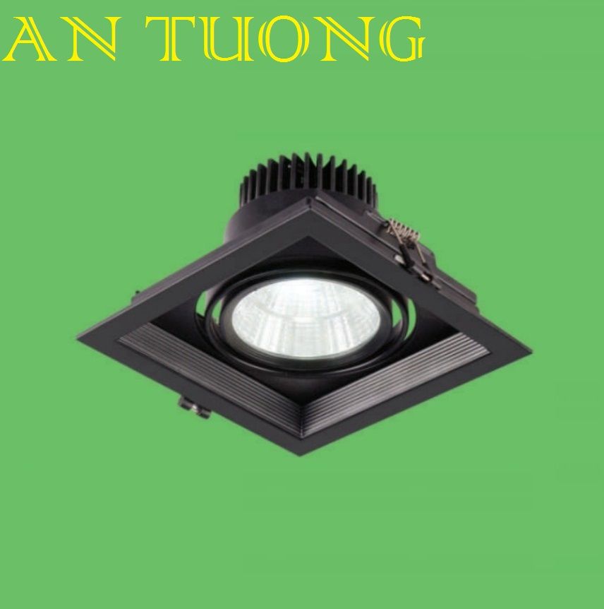 đèn led spotlight âm trần xoay chiếu điểm 10w - đen