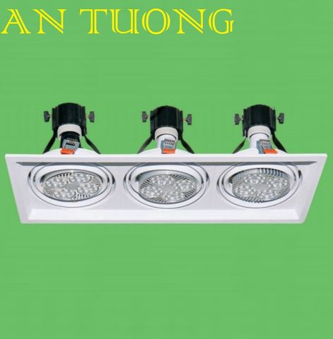  đèn led spotlight âm trần xoay chiếu điểm 3 bóng PAR 35w x 3 