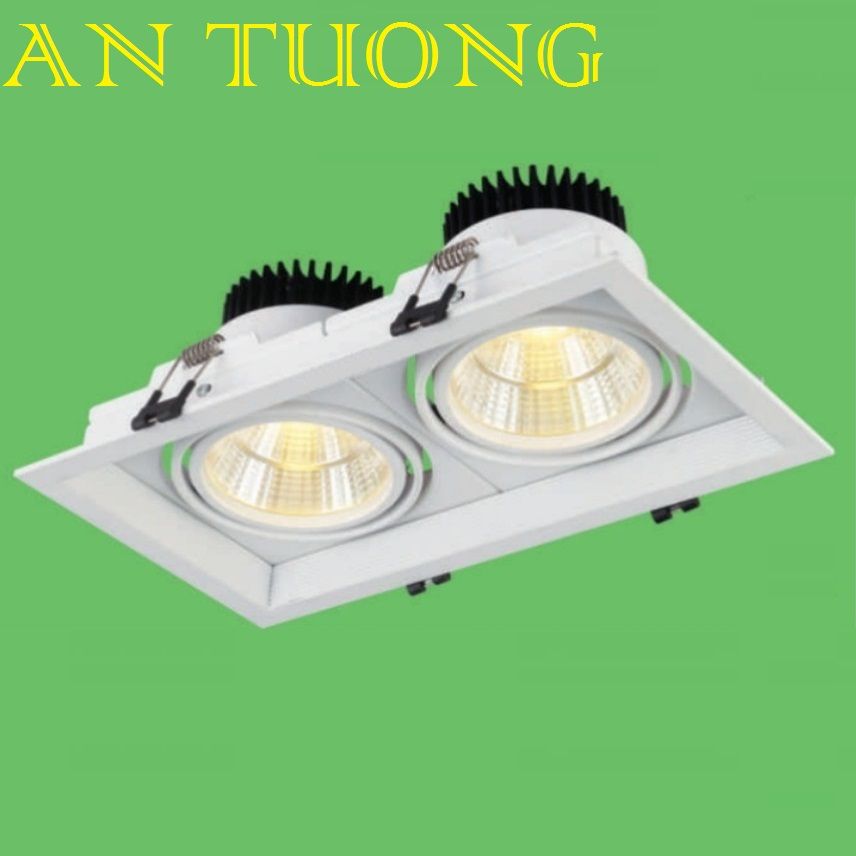 đèn led spotlight âm trần xoay chiếu điểm đôi 2 bóng 2x10w