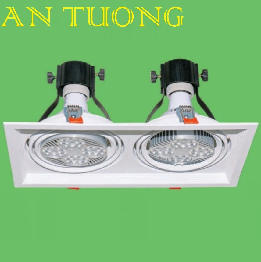 đèn led spotlight âm trần xoay chiếu điểm đôi 2 bóng PAR 35w x 2