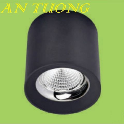  đèn lon led ốp trần, ốp nổi 9w viền đen 