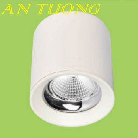  đèn lon led ốp trần, ốp nổi 9w viền trắng 