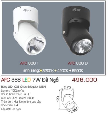  Đèn lon led ốp trần anfaco afc 866 led 7w 