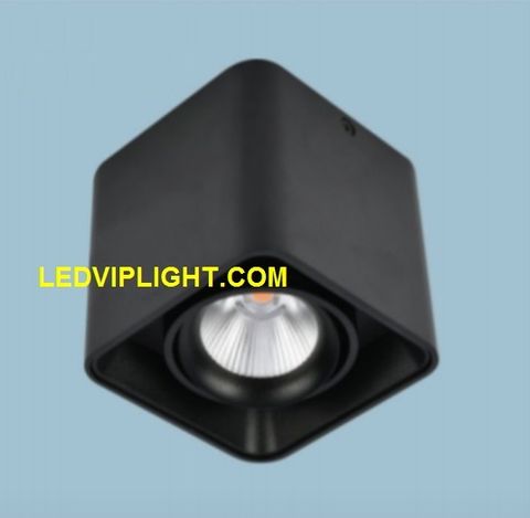  ĐÈN LON LED ỐP TRẦN NỔI (GẮN TRẦN NỔI) XOAY CHIẾU ĐIỂM SPOTLIGHT LED COB 10W - ĐEN 