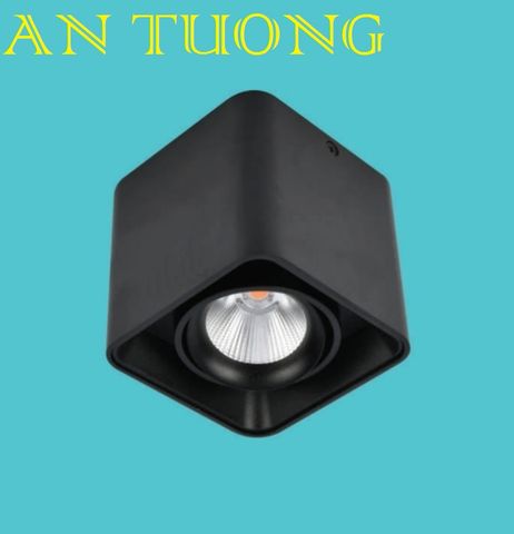  đèn lon led xoay chiếu điểm ốp nổi LED COB 10w vỏ đen 