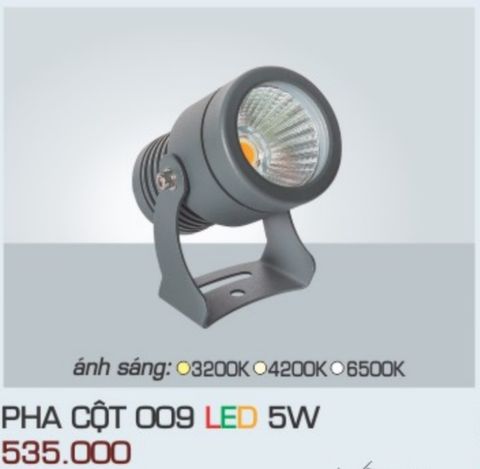  ĐÈN RỌI NGOÀI TRỜI ANFACO PHA CỘT 009 LED 5W 