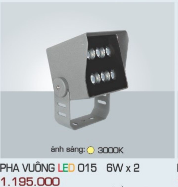 ĐÈN RỌI NGOÀI TRỜI ANFACO PHA VUÔNG LED 015 6W X 2