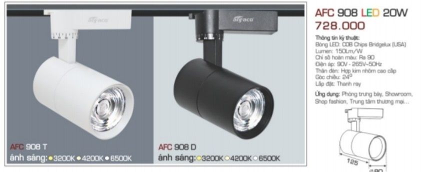 đèn rọi ray anfaco afc 908 led 20w