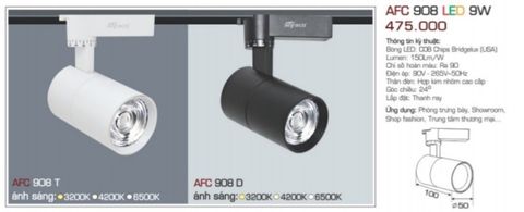  đèn rọi ray anfaco afc 908 led 9w 