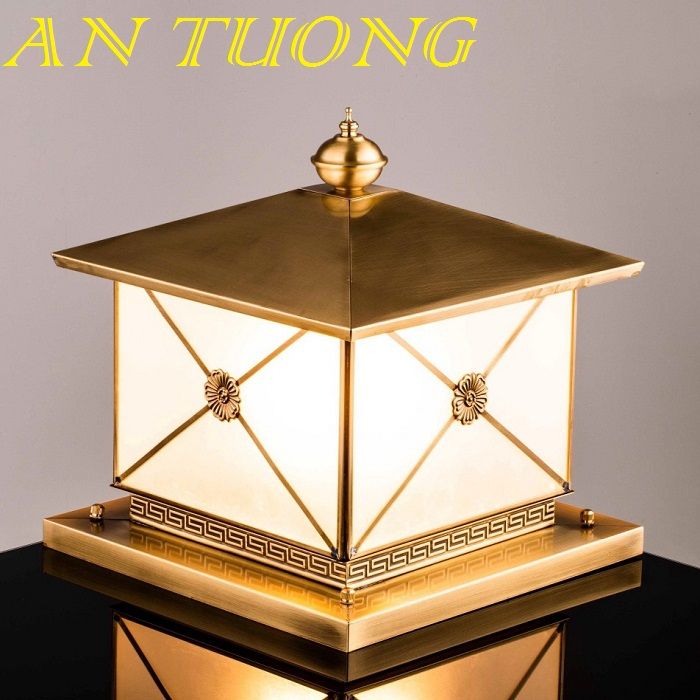 đèn trụ cổng đồng 30x30 , 300x300