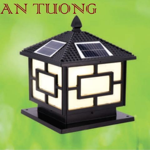  đèn trụ cổng năng lượng măt trời kích thước đèn 250x250mm, 25x25cm 04 