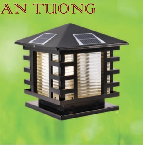  đèn trụ cổng năng lượng măt trời kích thước đèn 250x250mm, 25x25cm 05 