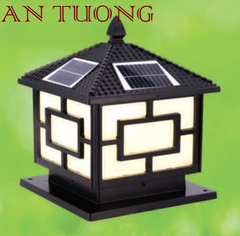  đèn trụ cổng năng lượng măt trời kích thước đèn 300x300mm, 30x30cm 04 