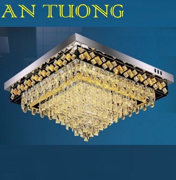 đèn mâm ốp trần pha lê led trang trí phòng khách, nhà phố, biệt thự cổ điển tân cổ điển 019