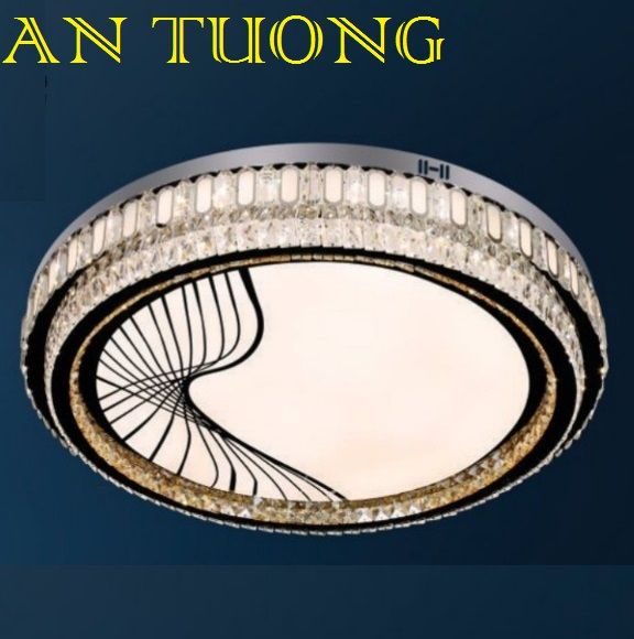 đèn mâm ốp trần pha lê led trang trí phòng khách, nhà phố, biệt thự cổ điển tân cổ điển 030