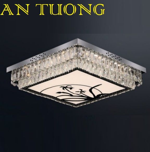 đèn mâm ốp trần pha lê led trang trí phòng khách, nhà phố, biệt thự cổ điển tân cổ điển 031