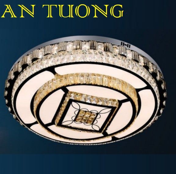 đèn mâm ốp trần pha lê led trang trí phòng khách, nhà phố, biệt thự cổ điển tân cổ điển 032