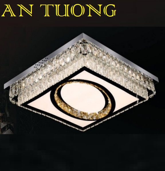 đèn mâm ốp trần pha lê led trang trí phòng khách, nhà phố, biệt thự cổ điển tân cổ điển 033