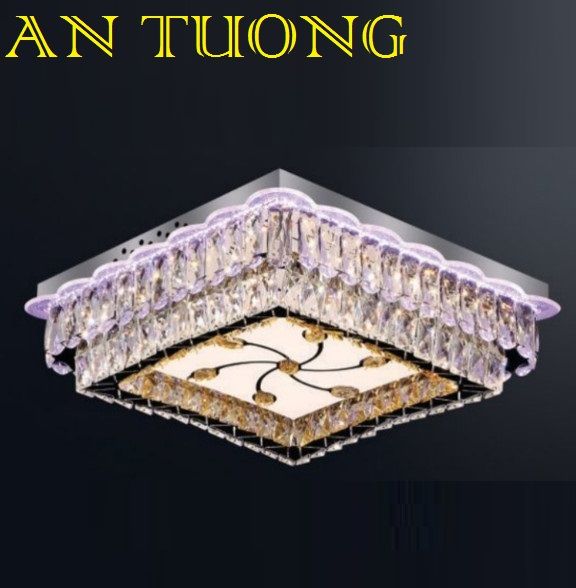 đèn mâm ốp trần pha lê led trang trí phòng khách, nhà phố, biệt thự cổ điển tân cổ điển 038