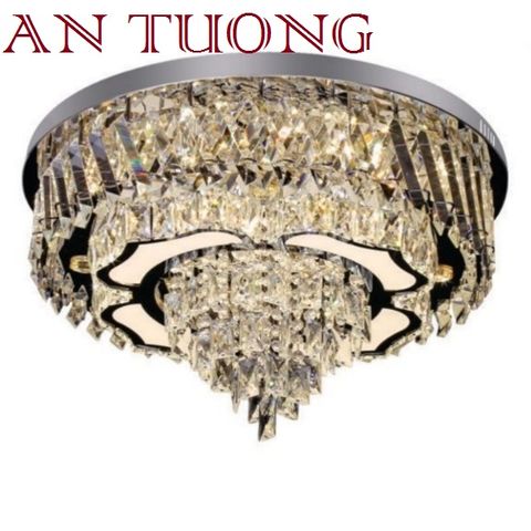  đèn mâm ốp trần pha lê led trang trí phòng khách, nhà phố, biệt thự cổ điển tân cổ điển 065 