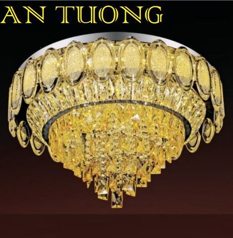  đèn mâm ốp trần pha lê led trang trí phòng khách, nhà phố, biệt thự cổ điển tân cổ điển 072 