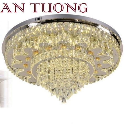  đèn mâm ốp trần pha lê led trang trí phòng khách, nhà phố, biệt thự cổ điển tân cổ điển 094 