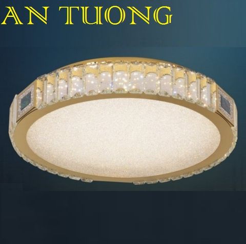  đèn mâm ốp trần pha lê led trang trí phòng khách, nhà phố, biệt thự cổ điển tân cổ điển 098 