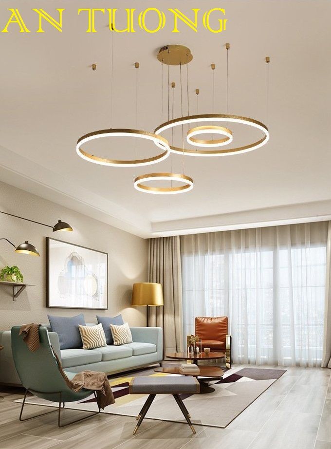 đèn thả led trang trí phòng khách đẹp, hiện đại - đèn thả trang trí căn hộ chung cư 09