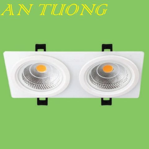  đèn led âm trần chiếu điểm COB , đèn đôi 2x7w, ánh sáng 3 màu, chế độ, đổi màu ánh sáng 