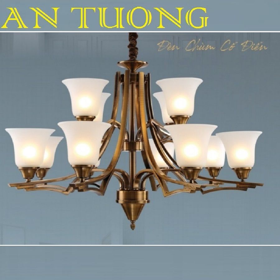 đèn chùm trang trí tân cổ điển, đèn chùm trang trí phòng khách, biệt thự cố điển, tân cổ điển 012