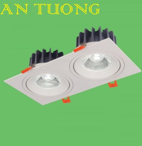  đèn led spotlight âm trần xoay chiếu điểm đôi 2 bóng 2 x 7w - góc chiếu 45 độ ánh sáng trung tính 4200k 