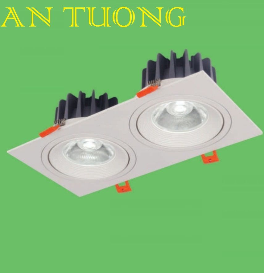 đèn led spotlight âm trần xoay chiếu điểm đôi 2 bóng 2 x 7w - góc chiếu 45 độ ánh sáng trung tính 4200k