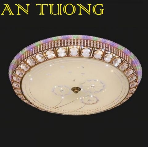  đèn mâm ốp trần pha lê led trang trí phòng khách, nhà phố, biệt thự cổ điển tân cổ điển 04 